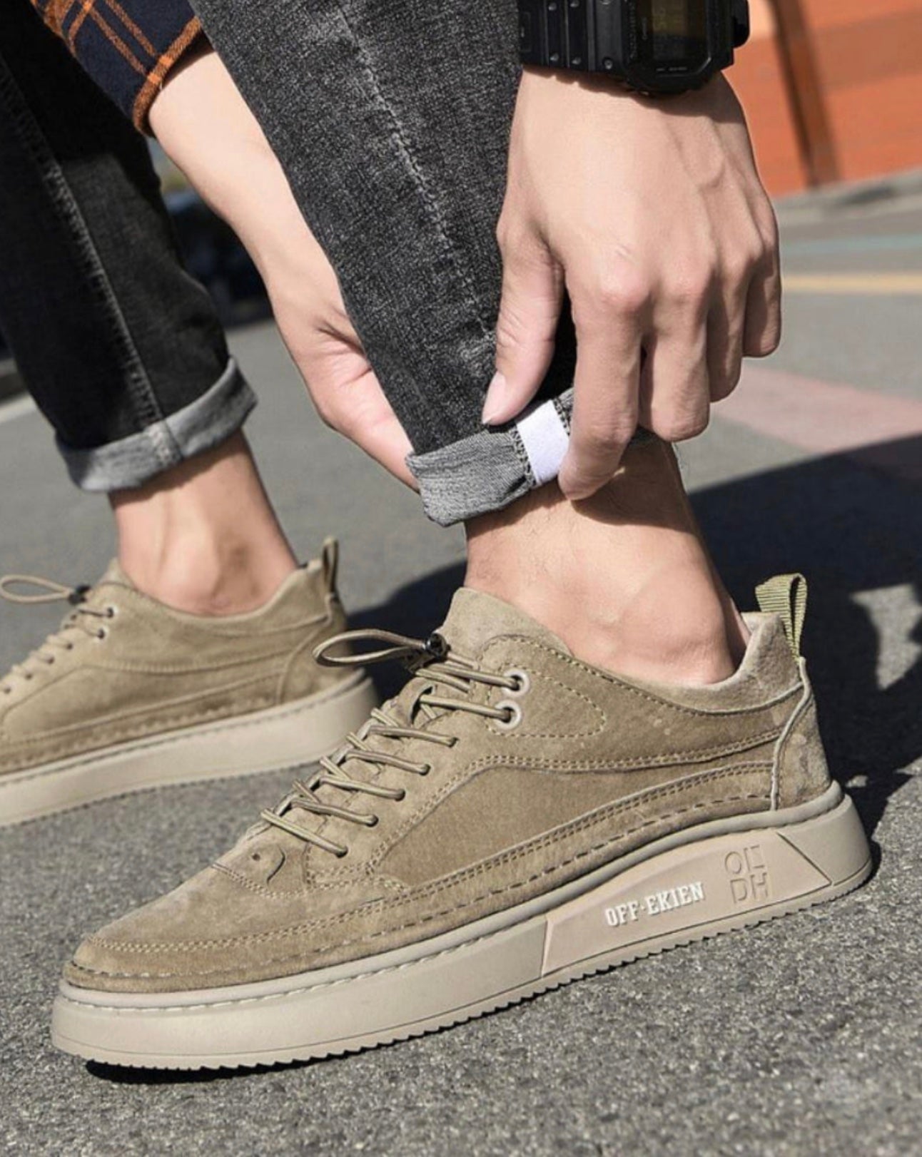 (PAGUE 1 LEVE 2) Sapatênis Masculino Em Couro Premium Off-Ekien + BRINDE