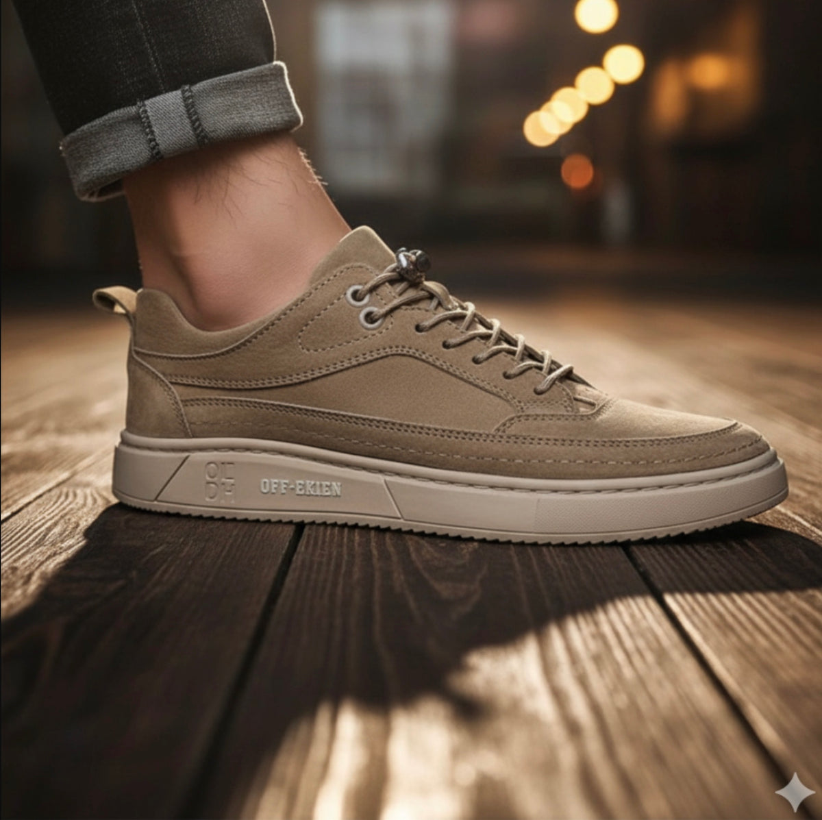 (PAGUE 1 LEVE 2) Sapatênis Masculino Em Couro Premium Off-Ekien + BRINDE